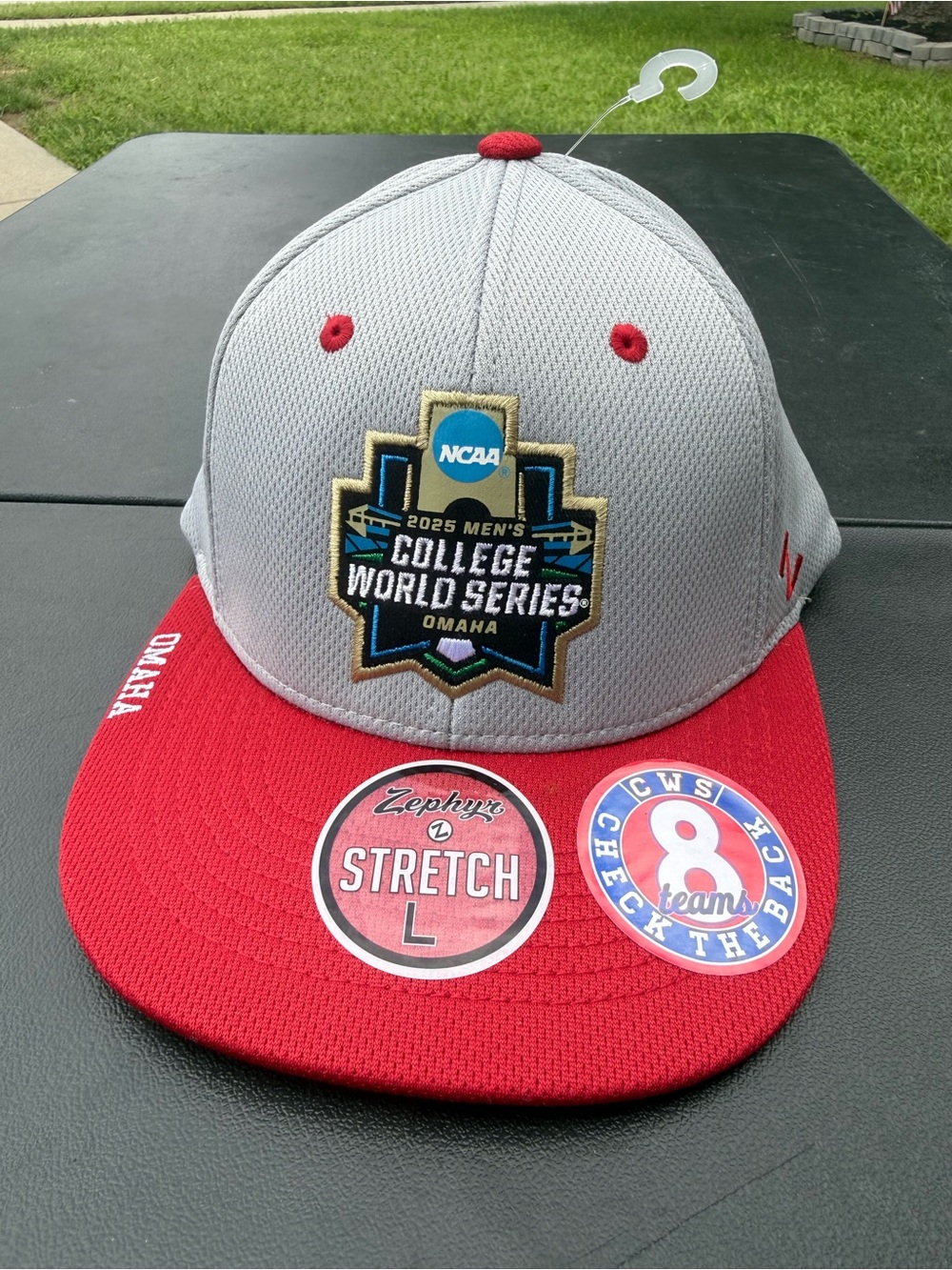 2025 NCAA CWS Hat with sports stickers